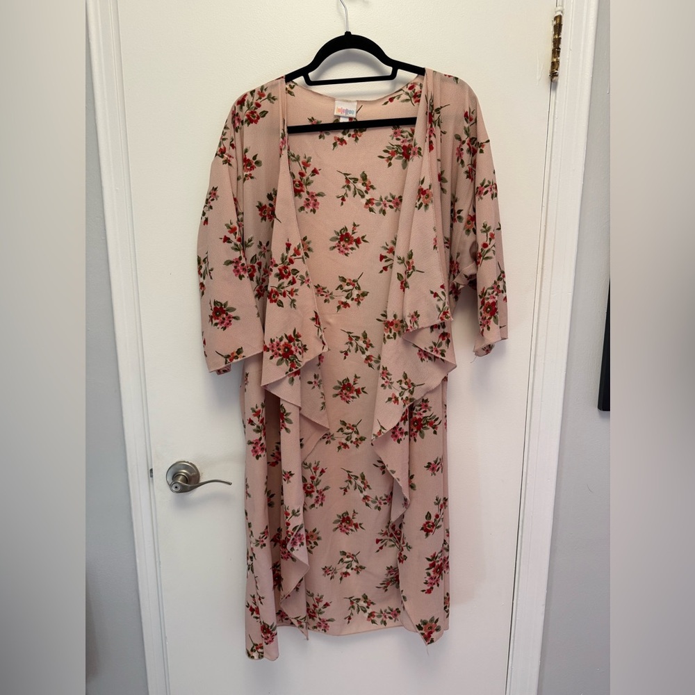LuLaRoe Pink Floral Cardigan